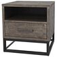 Waltham East Hampton End Table in Distressed Grey, , large