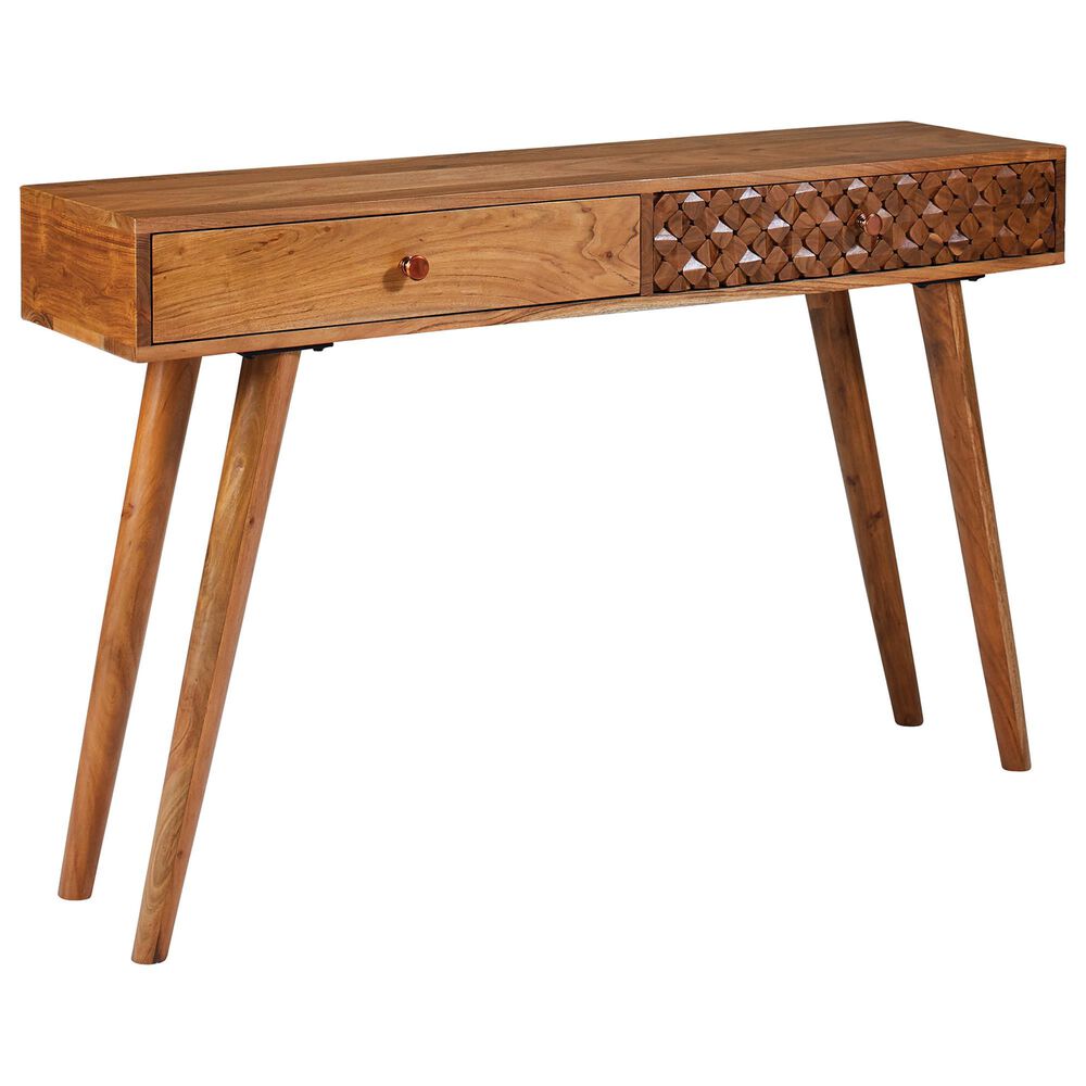 Pacific Landing 2-Drawer Console Table in Natural Brown, , large