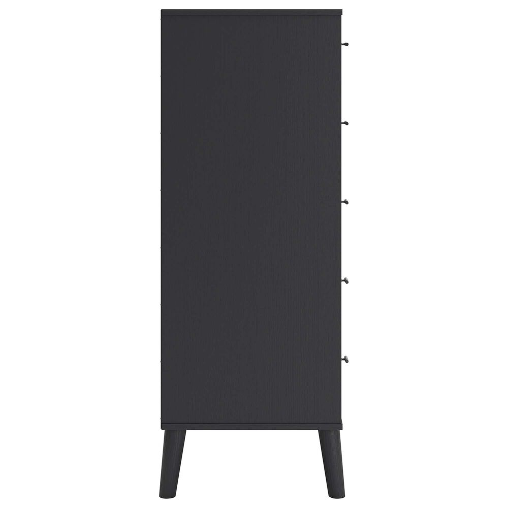 Ashley Charlang 5 Drawer Chest in Matte Black and Beige, , large