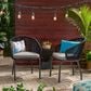 Hearth and Haven Candlewood Outdoor Club Chair with Gray Cushion in Black (Set of 2), , large