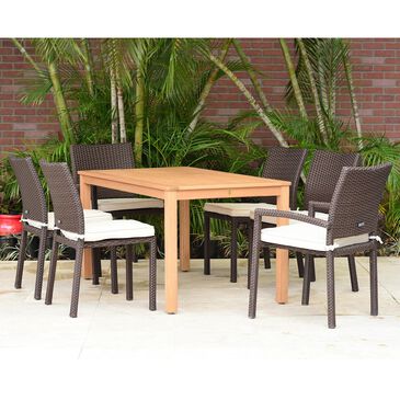 Amazonia Orlando 7-Piece Patio Dining Set with Beige Cushion in Brown and Liberty Brown, , large