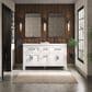 Kohler Quo 60" Double Bathroom Vanity in White with 3 cm Pure White Quartz Top and Oval Sinks, , large