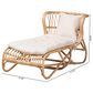 Baxton Studio Delara Chaise with Natural Brown Rattan in White, , large