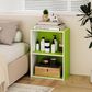 HOMLUX 2-Tier Cube Compact Storage Shelf Organizer Bookcase in Green and White, , large