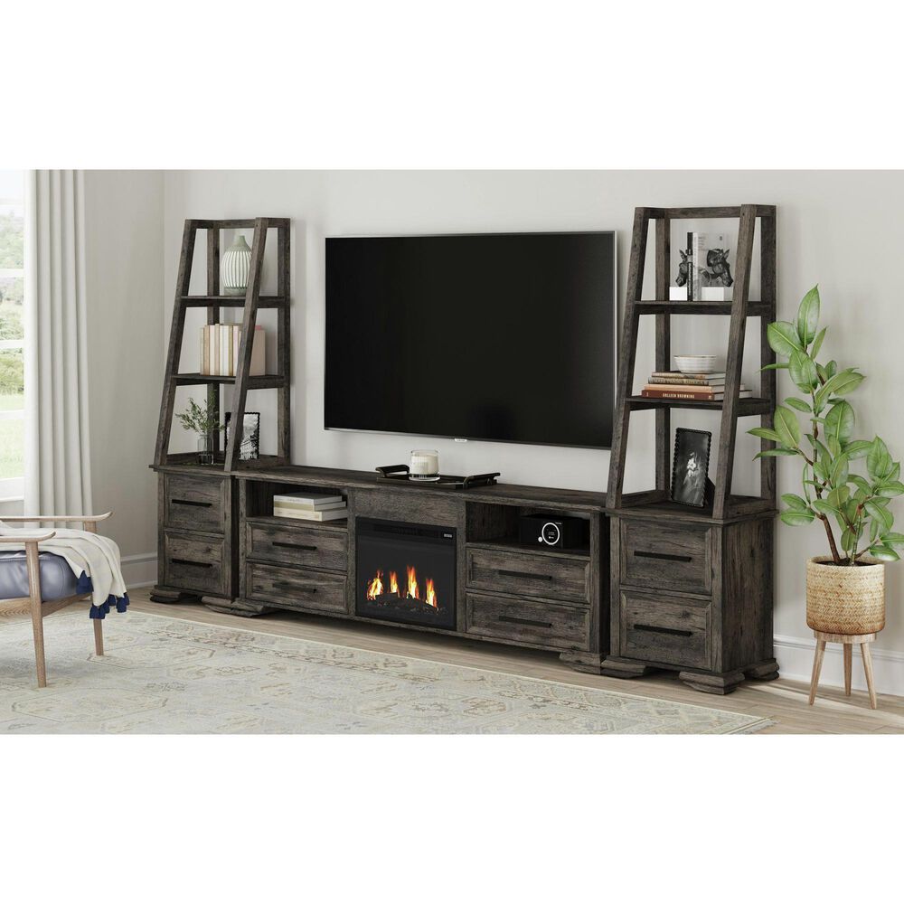 Mayberry Hill Park Ridge 82" TV Console without Fireplace Insert in Charcoal, , large