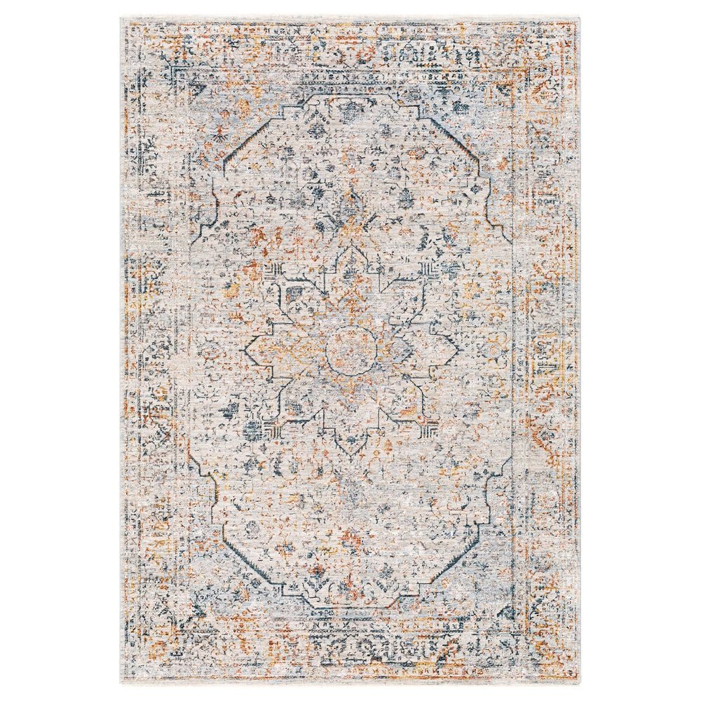 Surya Laila LAA-2310 5" x 7"6" Teal, Sage, Orange, Gray and Cream Area Rug, , large