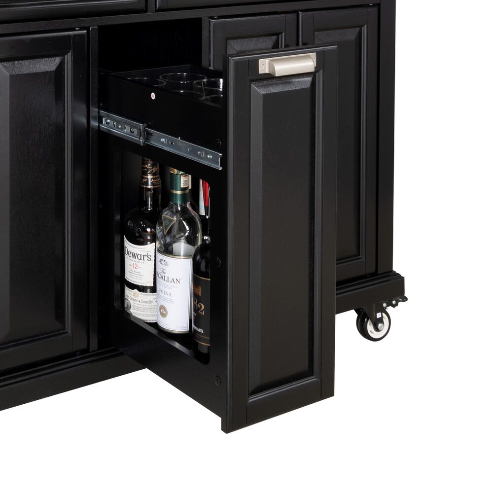 HOMLUX Kitchen Island with Rubber wood Countertop in Black, , large