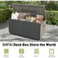Hearth and Haven 160-Gallon Outdoor Storage Box with 3-Reinforced Crossbar Design in Gray, , large