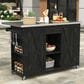 Hearth and Haven Outdoor Kitchen Island with Stainless Steel Top in Black, , large