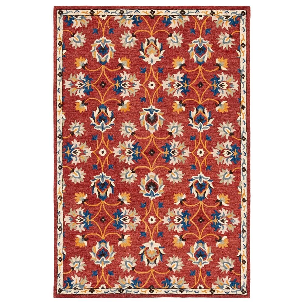 Safavieh Micro-Loop 4" x 6" Rust and Blue Area Rug, , large