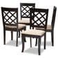 Baxton Studio Verner Side Chair with Sand Cushion in Espresso Brown (Set of 4), , large