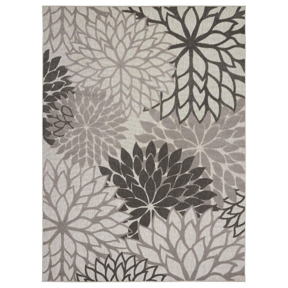 Nourison Aloha 9"6" x 13" Silver and Grey Indoor/Outdoor Area Rug, , large