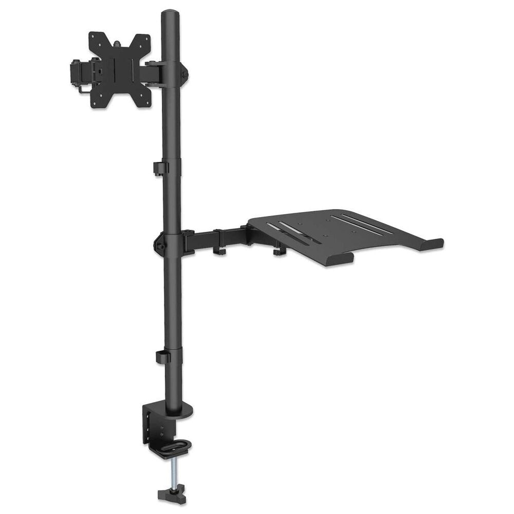 Manhattan Desktop Combo Mount with Monitor Arm and Laptop Stand in Black, , large