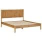 Walker Edison Paris Queen Platform Bed with Reeded Headboard in Blonde, , large