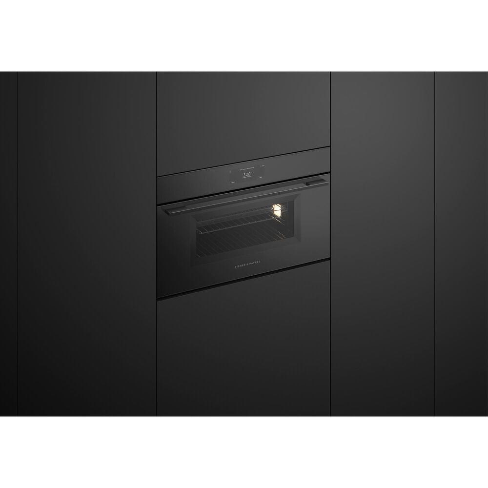 Fisher and Paykel Series 9 30" Minimal Smart Compact Convection-Speed Oven in Black, , large