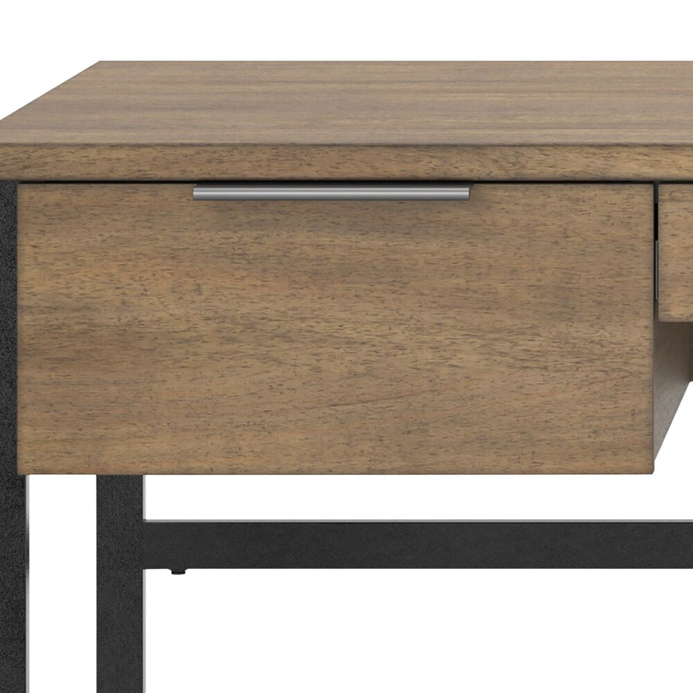 Ashley Montia 67&quot; Writing Desk in Light Brown and Gunmetal Gray, , large