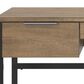 Ashley Montia 67" Writing Desk in Light Brown and Gunmetal Gray, , large