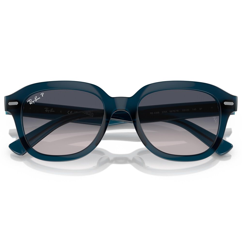 Ray-Ban Erik Sunglasses with Blue Lenses in Polished  Opal Dark Blue, , large