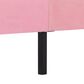 HOMLUX Queen Upholstered Platform Bed Frame with Velvet Headboard in Pink, , large