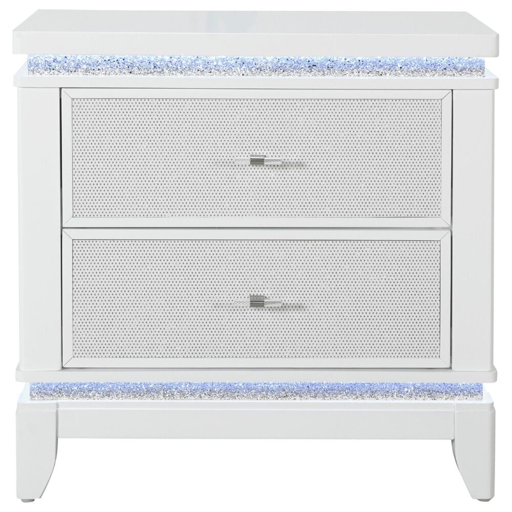 Global Furniture USA Alina 5-Piece Queen Upholstered Panel Bedroom Set in White, , large