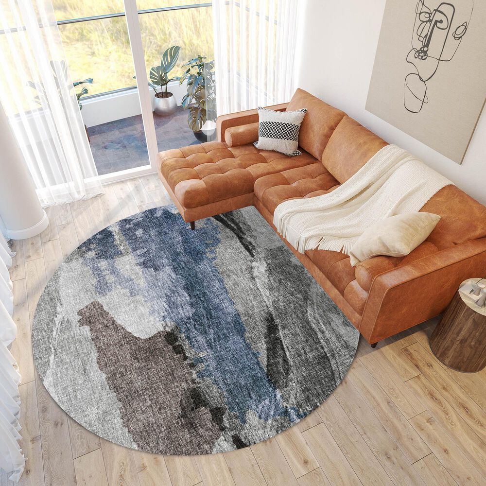 Dalyn Rug Company Boca BO6 Pewter 8&#39; Round Area Rug, , large