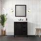 Lexora Home Marsyas 30" Single Bathroom Vanity in Brown with White Quartz Top and Rectangular Sink, , large