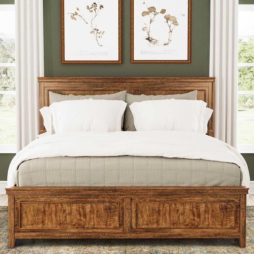 A-America Bandalier King Panel Bed in Warm Russet, , large