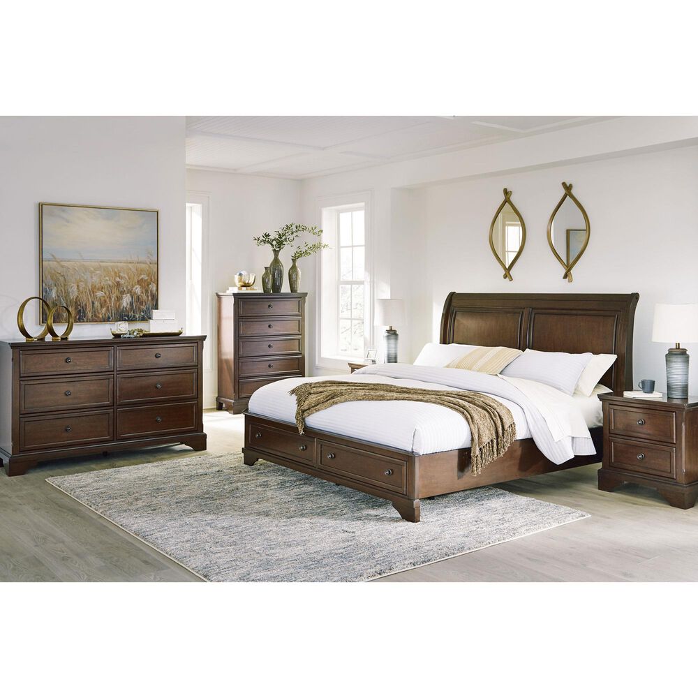 Ashley Trellington 2-Drawer Nightstand in Warm Brown Cherry, , large