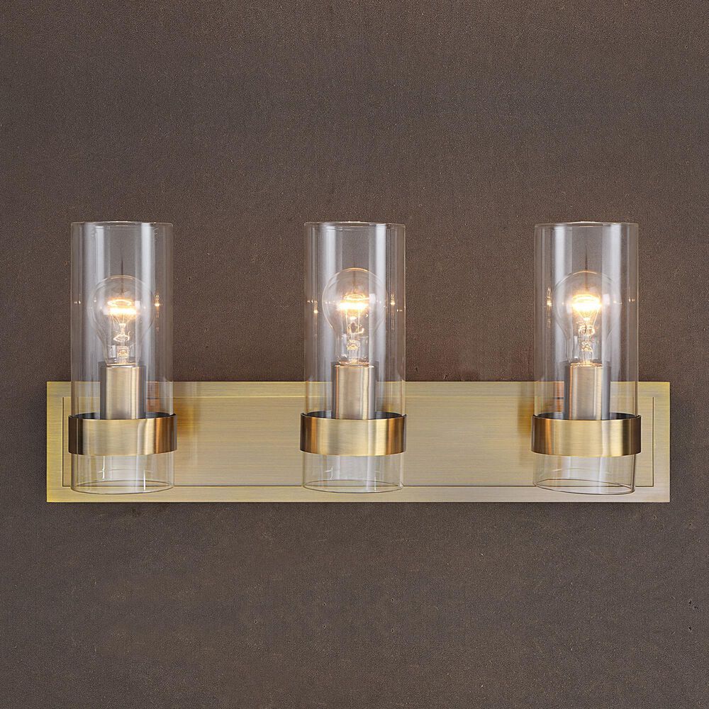 Uttermost Cardiff 3-Light Vanity Light in Antique Brass, , large