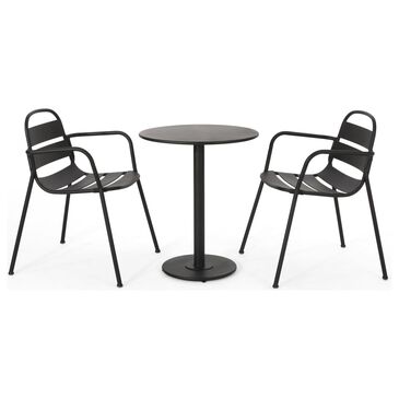 Noble House Terra Nova 3-Piece Patio Bistro Set in Black, , large