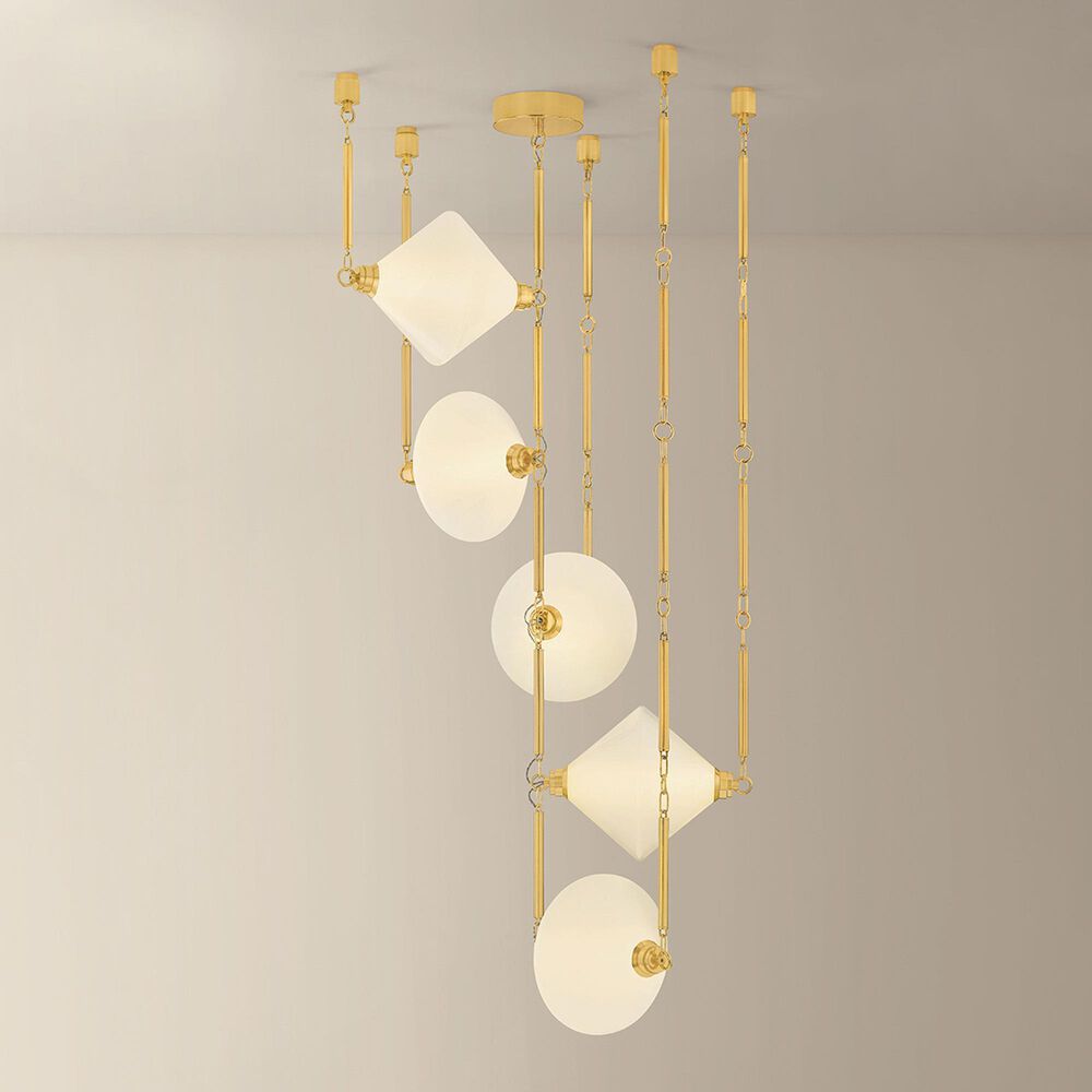 Troy Lighting Solara 5-Light Chandelier in Vintage Polished Brass, , large