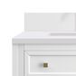 James Martin Vanities Chicago 30" Single Bathroom Vanity in Glossy White with Single Hole 3 cm White Zeus Quartz Top and Rectangular Sink, , large