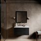 Lexora Home Castor 36" Single Bathroom Vanity in Black with 2 cm White Cultured Marble Top and Rectangular Sink, , large