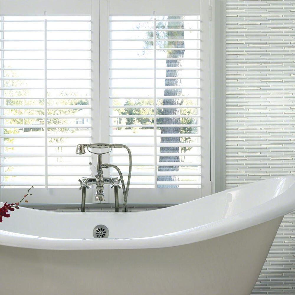 Shaw Molten Linear Platinum 13.27" x 11.85" Glass Mosaic Sheet, , large