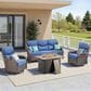 Sunwell Garden 4-Piece Firepit Set in Navy, , large