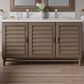 James Martin Vanities Portland 60" Double Bathroom Vanity in Whitewashed Walnut with Single Hole 3 cm White Zeus Quartz Top and Rectangular Sinks, , large