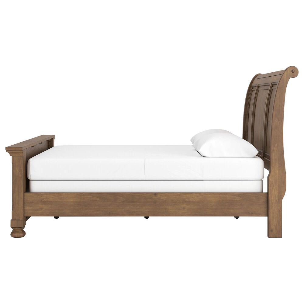 Ashley Feddinger Queen Sleigh Bed in Chestnut Brown, , large