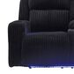 Ashley Forest Lake Power Reclining Loveseat with Console and Adjustable Headrest in Black Velvet, , large