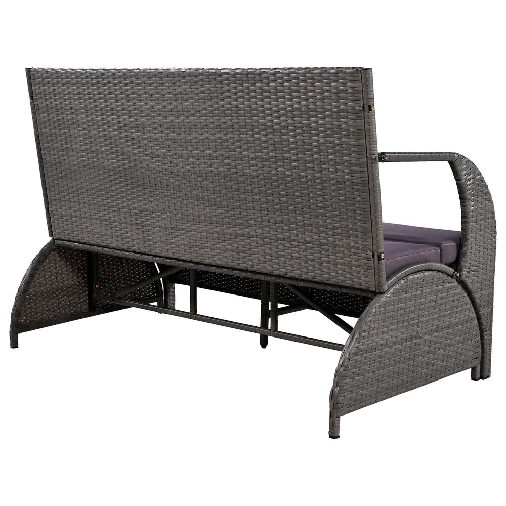 Hearth and Haven U Style Outdoor Loveseat with Convertible Seating in Gray, , large