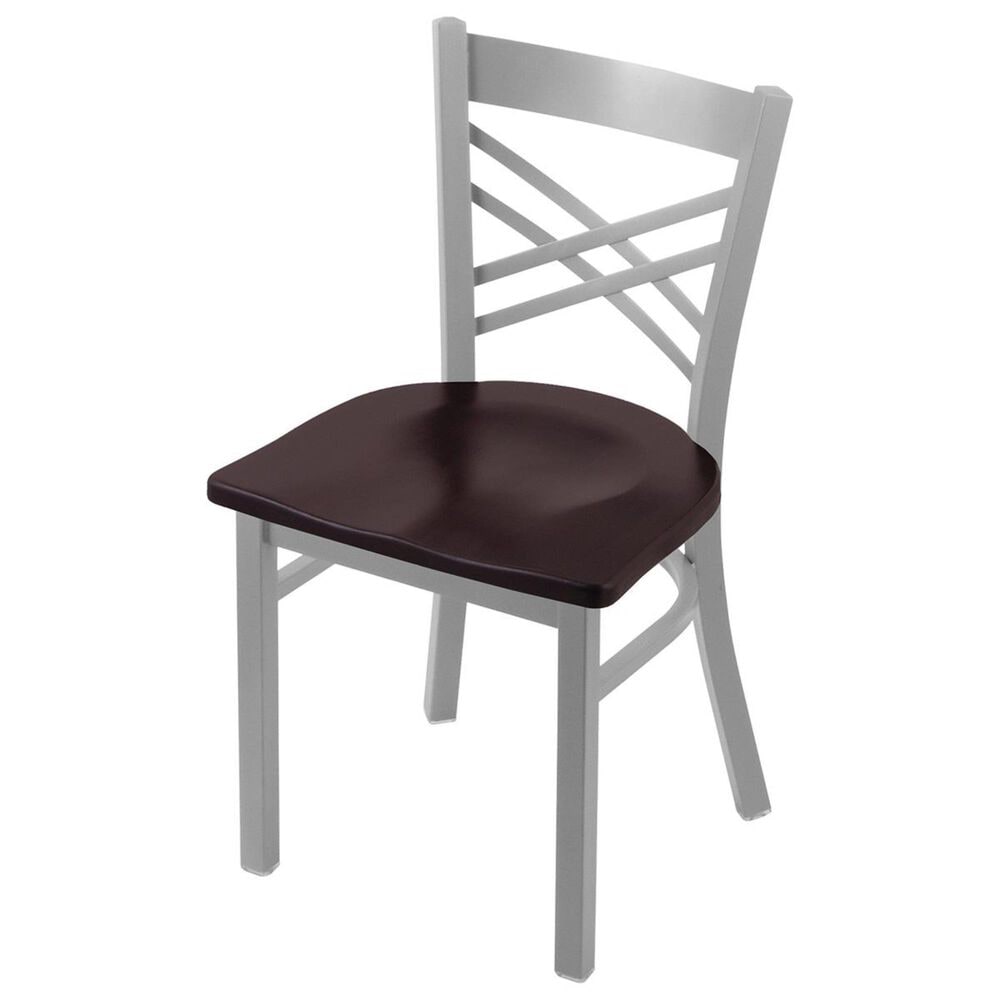 Holland Bar Stool 620 Catalina 18" Chair with Anodized Nickel and Dark Cherry Maple Seat, , large
