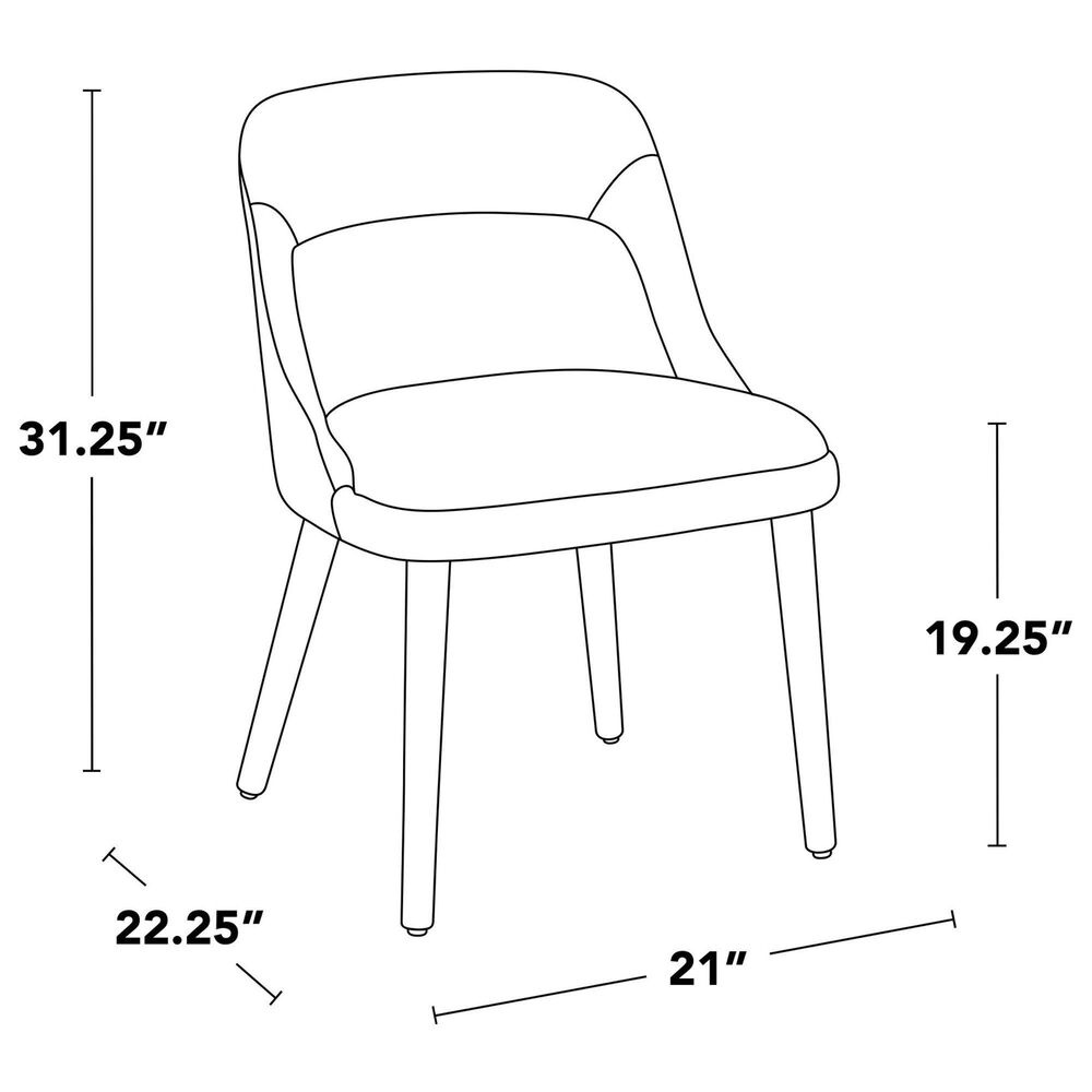 Lumisource Rina Side Chair with Light Brown Cushion in Black (Set of 2), , large