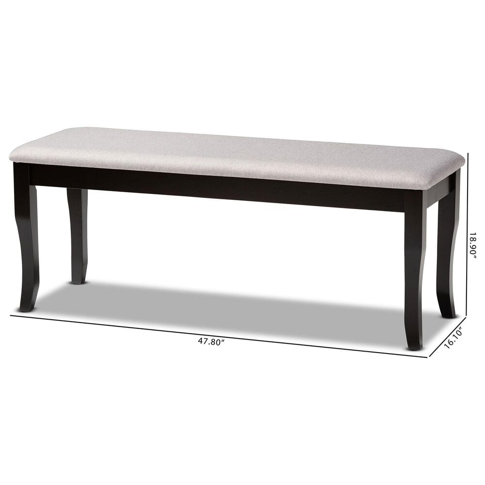 Baxton Studio Cornelie Dining Bench in Dark Brown, , large