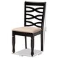 Baxton Studio Lanier Side Chair with Sand Cushion in Espresso Brown (Set of 4), , large
