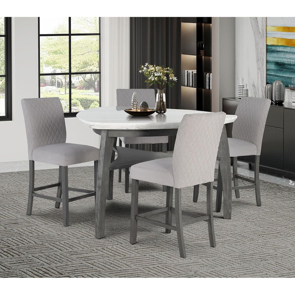 Global Furniture USA Marble Counter Height Table in Light Gray - Table Only, , large