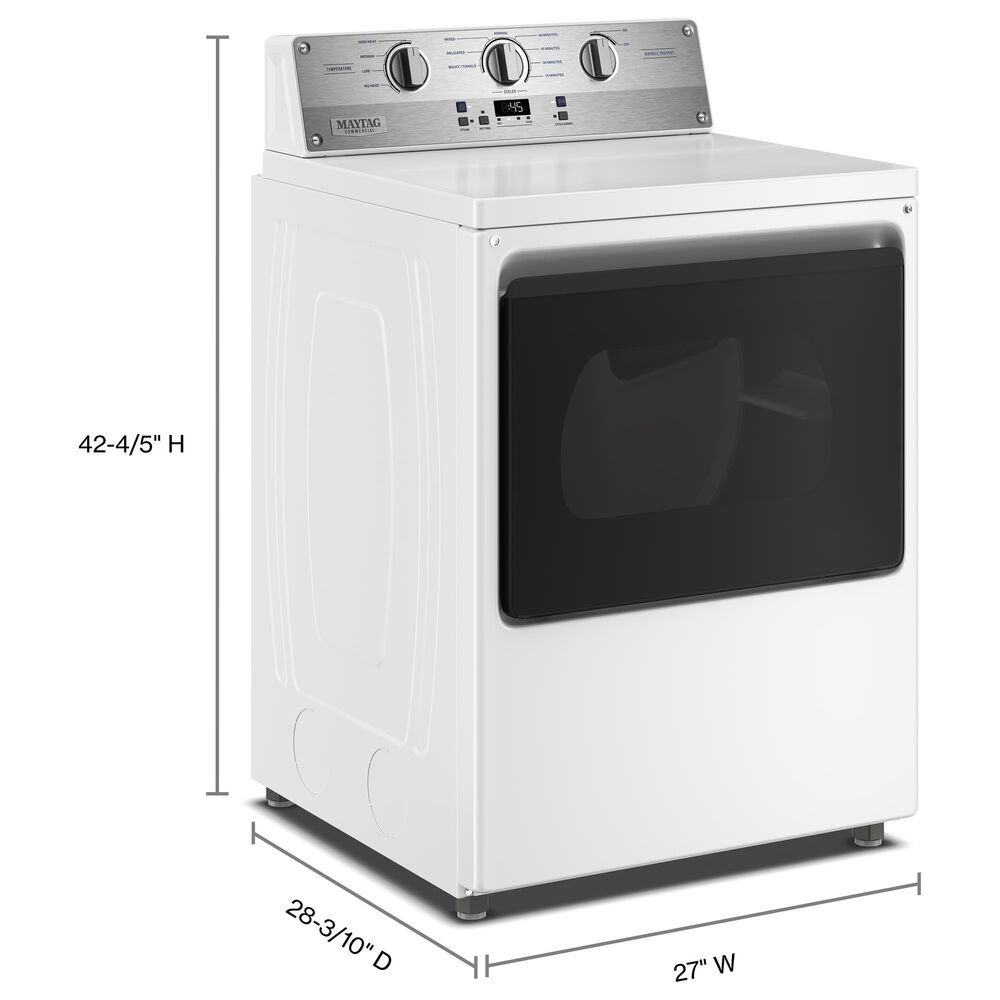 Maytag 7.5 Cu. Ft. Commercial-Grade Electric Dryer in White, , large