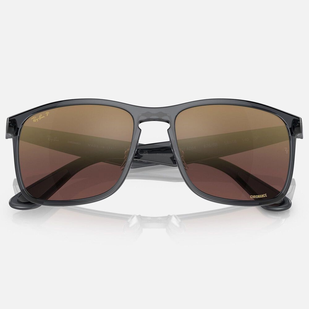 Ray-Ban Chromance Sunglasses with Purple Lenses in Polished Grey, , large