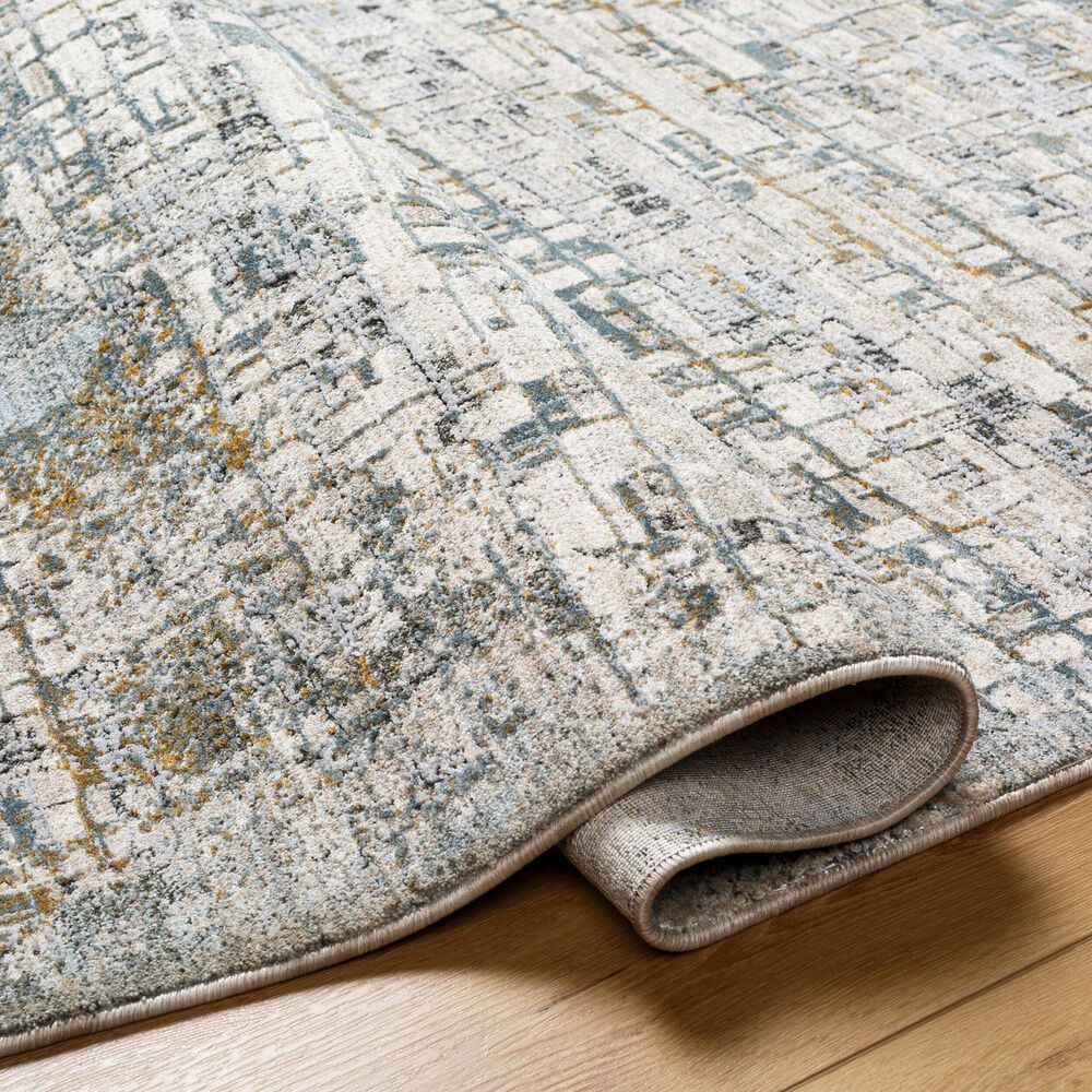 Surya Dresden Taupe, Off-White, Light Gray, Deep Teal, Dusty Sage, Ink Blue and Mustard 2' x 2'11" Area Rug, , large