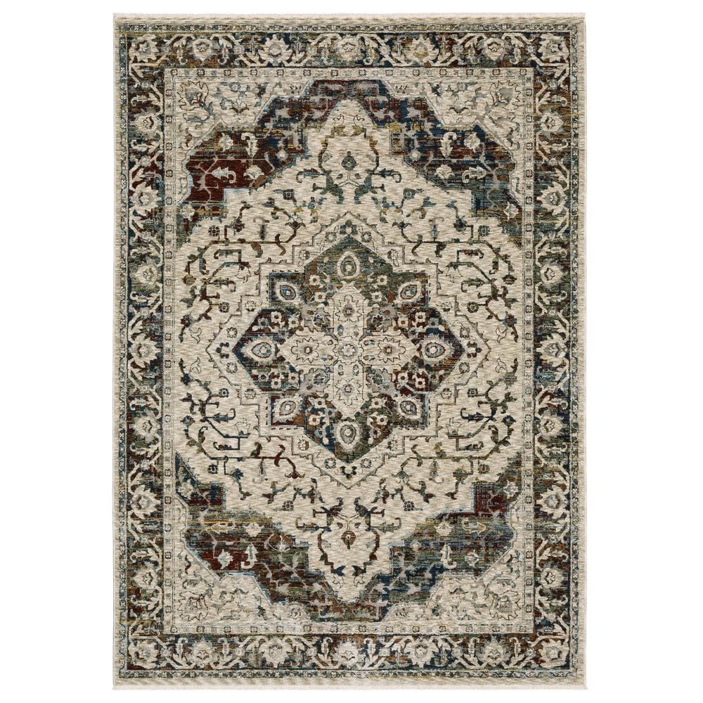 Oriental Weavers Capella Oriental Beige and Multicolor 6"7" x 9"6" Area Rug, , large