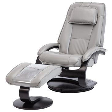 Tiddal Home Brampton Swivel Recliner and Ottoman with Steel Cushion in Black, , large