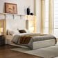 Hearth and Haven Carmen Queen Upholstered Platform Bed in Ivory, , large
